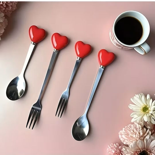 Cutlery Set Red 4pcs