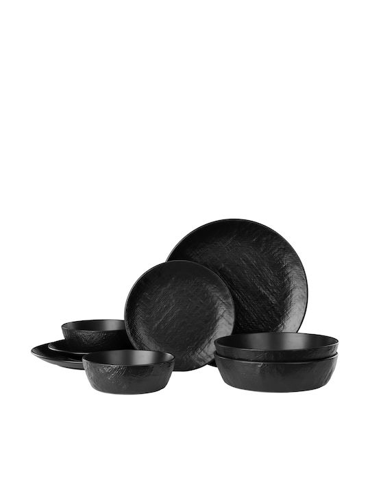 Navaris Black Ceramic Dinnerware Set 8pcs