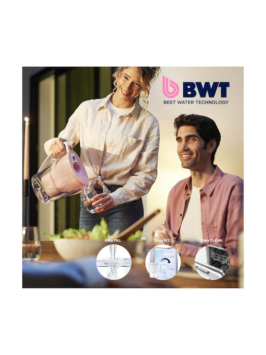 BWT Aqualizer Home 2.7l Wasserkanne Mit Filter Pink Manuelle Mg2+ Kartusche
