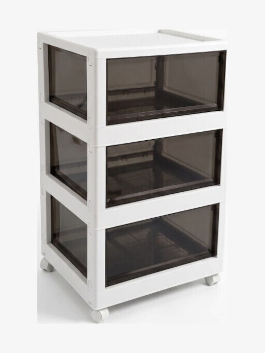 Vesta Plastic Drawer Unit 3 Tiers White 46x42x80cm