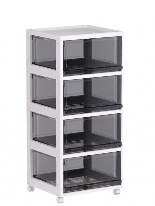 Vesta Plastic Drawer Unit 4 Tiers White 46x42x103cm
