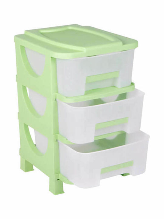 Homeplast Βέστα Συρταριέρα Πλαστική 3 Θέσεων Γκρι 42x38x60cm