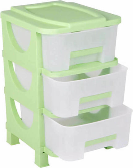 Homeplast Vesta Plastic Drawer Unit 3 Tiers Gray 42x38x60cm