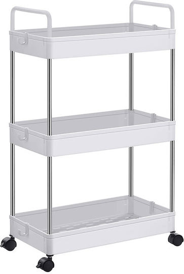 Songmics Metallisches Lebensmittelregal Mit 3 Ebenen Weiß KSC019W01 Songmics Metallisches Lebensmittelregal Mit 3 Ebenen Weiß KSC019W01