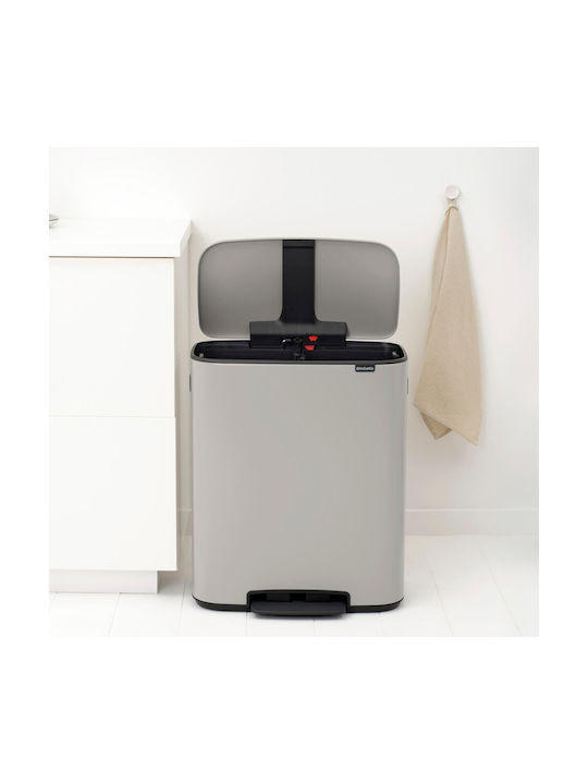 Brabantia Bo Pedal Κάδος Απορριμμάτων Πλαστικός με Πεντάλ Γκρι 30cm