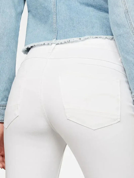 Дамски Панталон Capri С Висока Талия От Текстил В Skinny Кройка Optic White
