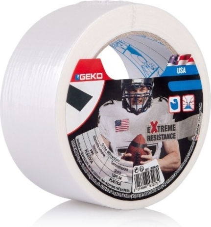 Geko Self-Adhesive Fabric Tape White 50mmx10m 1pcs