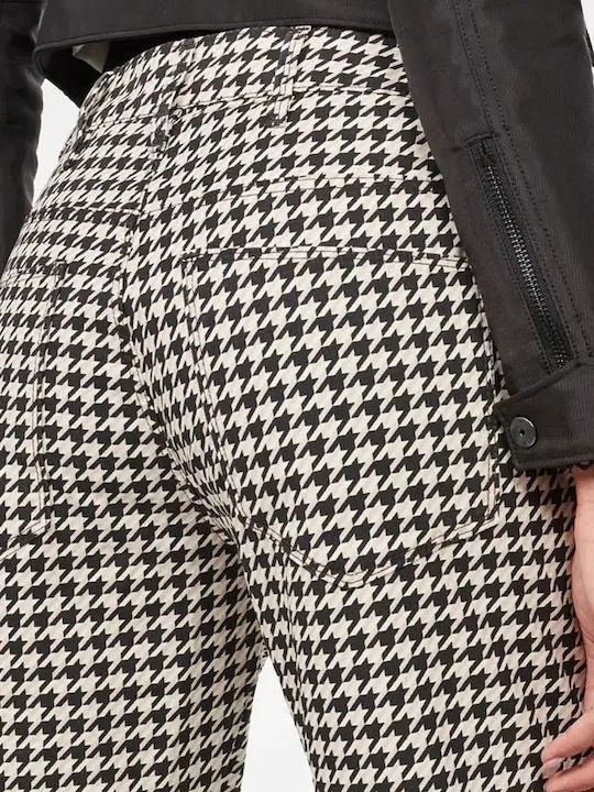 Дамски Текстилен Панталон в Boyfriend Кройка Black, White, Pink