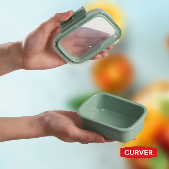 Recipient Alimentar Gustare Dreptunghiular 0.2l Smart Eco To Go 12x9x5cm Verde Deschis