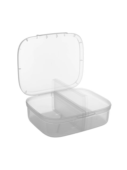 Rectangular Food Storage Container Divider 3.3L Snap Box Transparent
