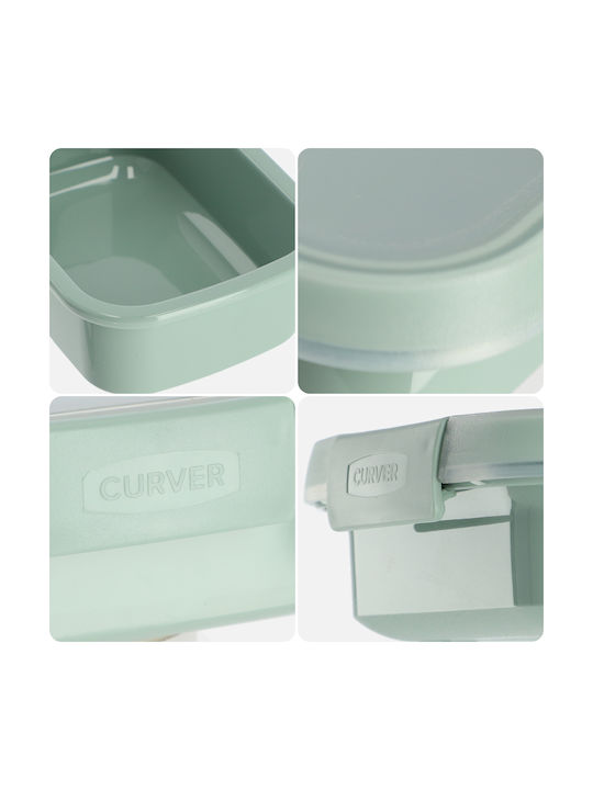 Food Container Snack Rectangle 0.2l Smart Eco To Go 12x9x5cm Soft Green