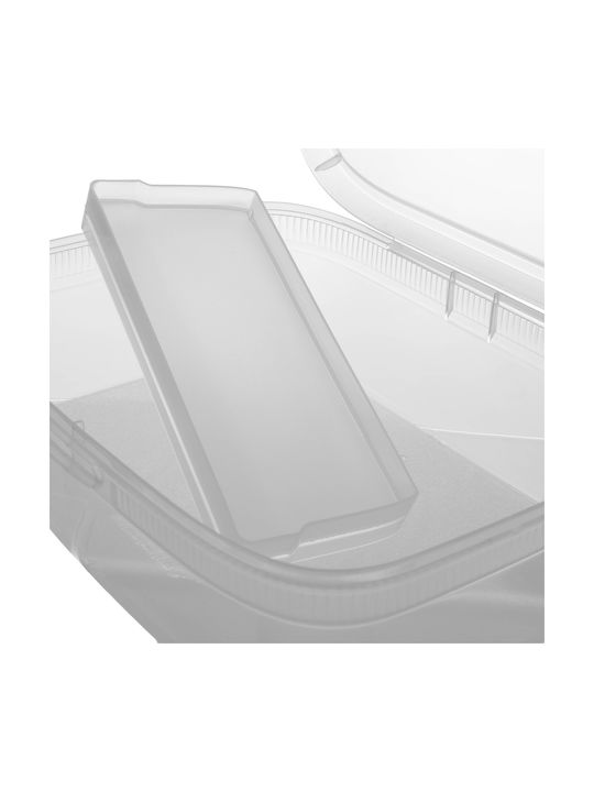 Rectangular Food Storage Container Divider 3.3L Snap Box Transparent