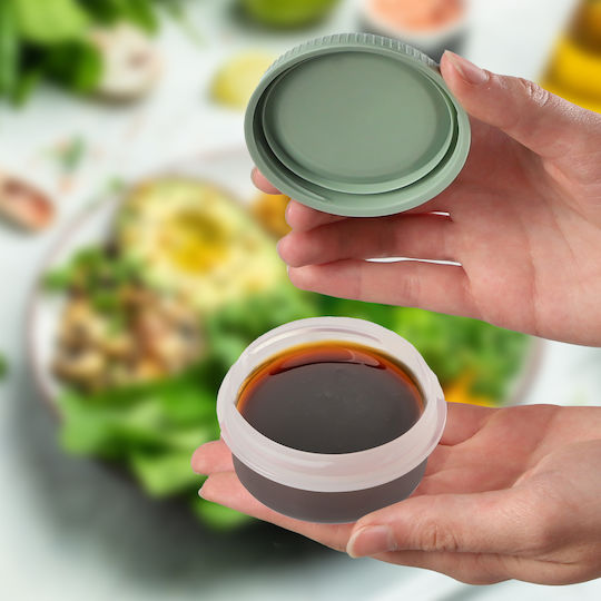 Containere pentru Alimente 3buc Cupe pentru Sos Rotunde 3x0.08l Smart Eco To Go Ø7x10cm Verde Deschis