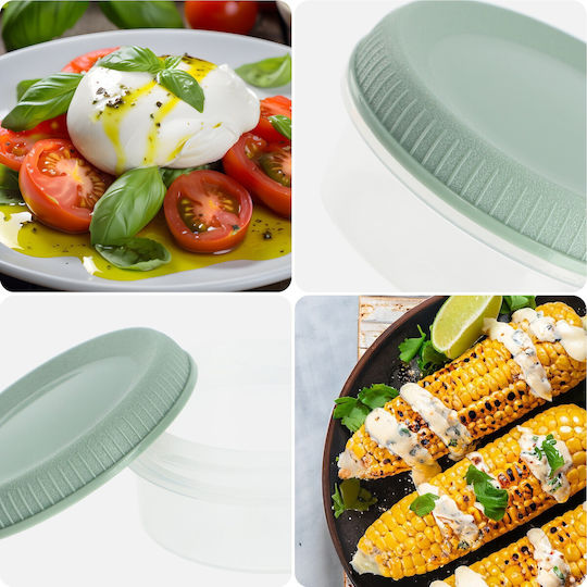 Containere pentru Alimente 3buc Cupe pentru Sos Rotunde 3x0.08l Smart Eco To Go Ø7x10cm Verde Deschis