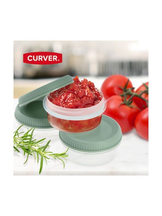 Food Containers 3 Pieces Sauce Cups Round 3x0.08L Smart Eco To Go Ø7x10cm Light Green
