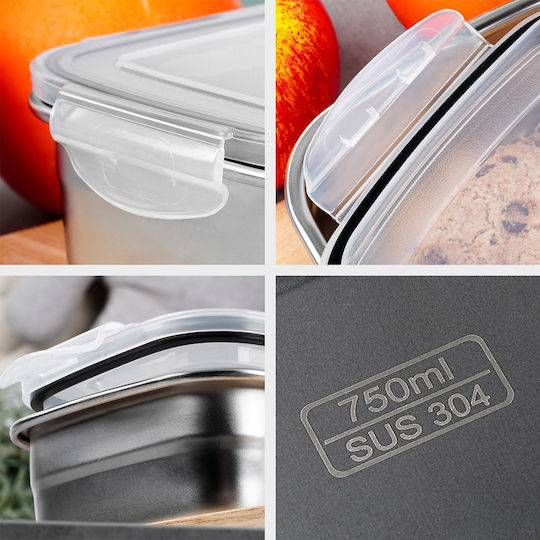 Stainless Steel Food Container Lid 750ml