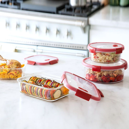 Curver Glass Lunch Box Smart Red 900ml