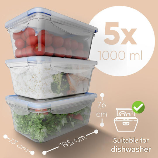 CLASSBACH C-FHD 4007 K Set Of Transparent Plastic Lunch Boxes 5 Pieces