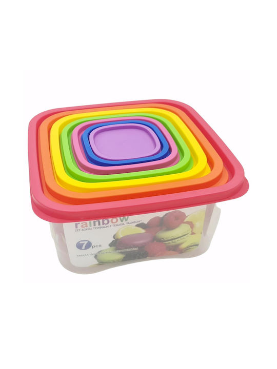 Sidirela Rainbow Lunchbox Kunststoff Mehrfarbig Geeignet für die Mikrowelle 7Stück