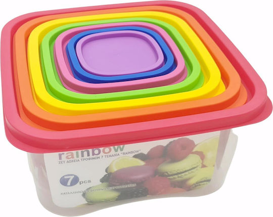 Sidirela Rainbow Set Plastic Lunch Boxes Multicolour 7 Pieces