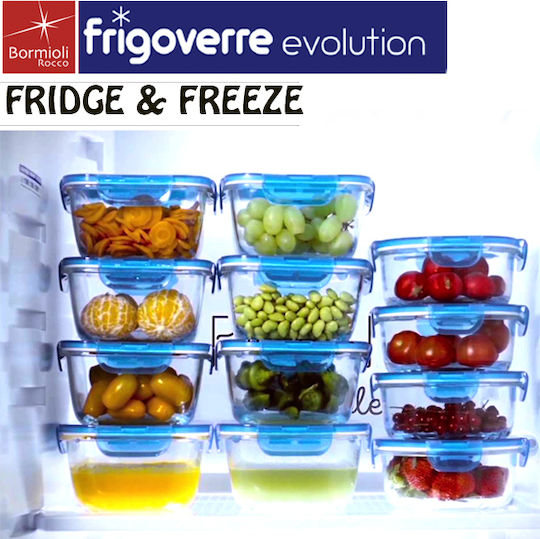 Bormioli Rocco Microwave Glass Lunch Box Frigoverre Evolution Blue 500ml