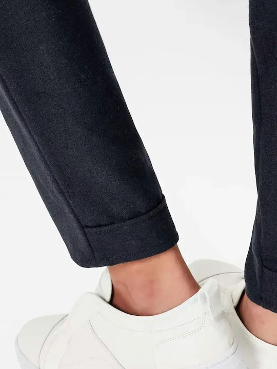 Дамски Текстилен Панталон в Boyfriend Кройка Dark Blue
