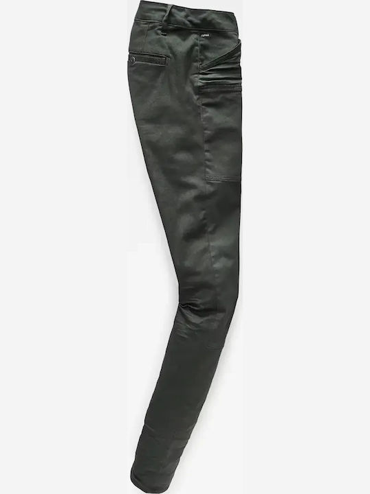 Дамски Текстилен Панталон със Skinny Кройка Dark Green