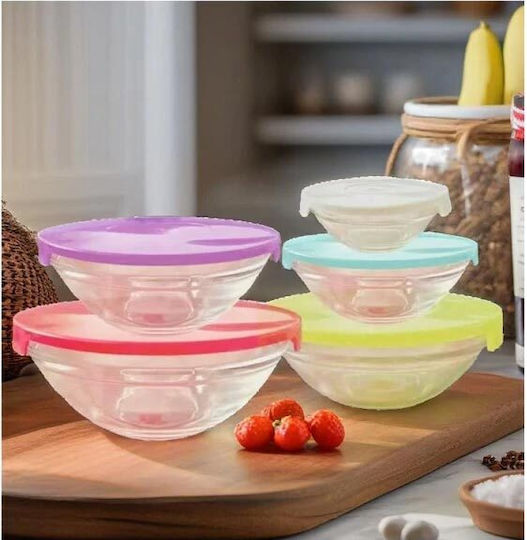 Set Glas-Mittagsboxen Mehrfarbig 18x18cm 10 Stück