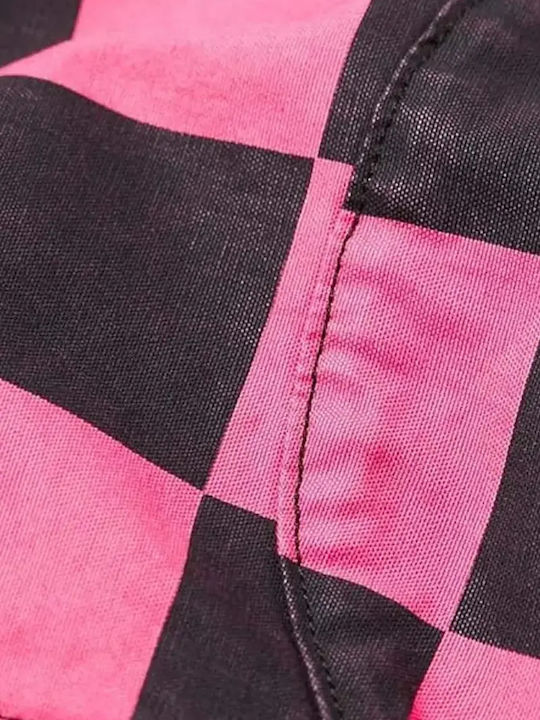 Дамски Текстилен Панталон в Boyfriend Кройка Pink/black