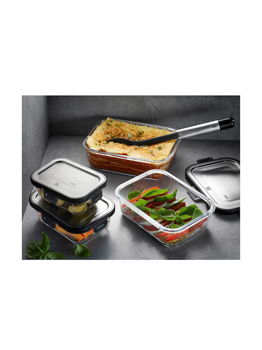 Gefu Microwave Glass Lunch Box Milo Silver 600ml