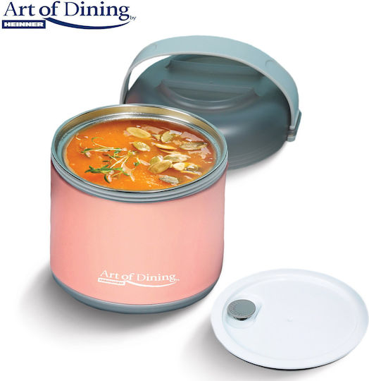 Heinner Loca Δοχείο Φαγητού Inox Ροζ με Χωρίσματα 600ml