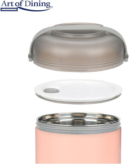 Heinner Loca Δοχείο Φαγητού Inox Ροζ με Χωρίσματα 600ml