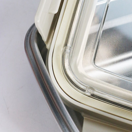 Viosarp Δοχείο Φαγητού Inox Μπεζ με Χωρίσματα 1lt