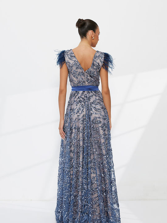 Rochie Maxi de Seara de Vară Jupon Satin Pene