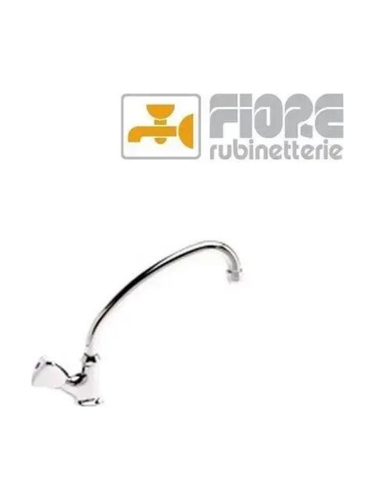 Fiore Classic Ψηλή Σπαστή Μπαταρία Κουζίνας Πάγκου Ασημί