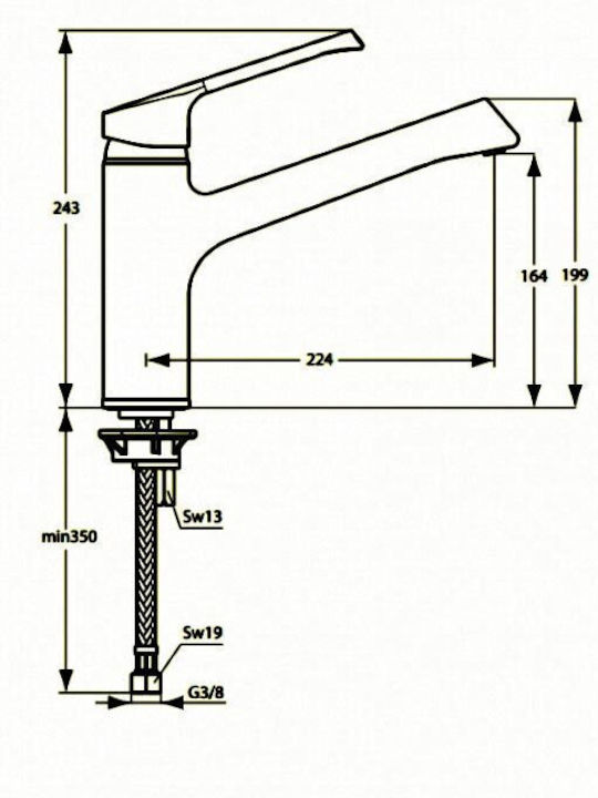 Ideal Standard Retta Πάγκου Ασημί Ideal Standard Retta Πάγκου Ασημί