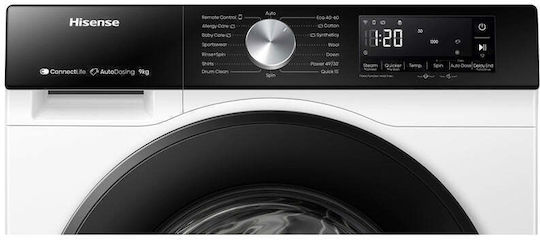 Hisense Πλυντήριο Ρούχων 9kg 1400 Στροφών WF3S9045BW3