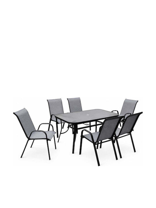 Garten- und Outdoor-Möbelsets Rio 6 Stück Schwarz E250,12