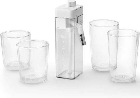 De'longhi Lattecrema Cool Milk System Set Dlsc032 White Coffee Makers Rivelia Includes Milk Jug & Glasses