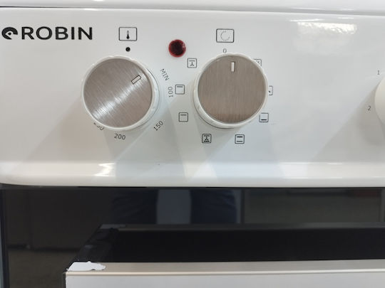 Robin Κουζίνα 65lt με Εμαγιέ Εστίες Π60εκ. Λευκή