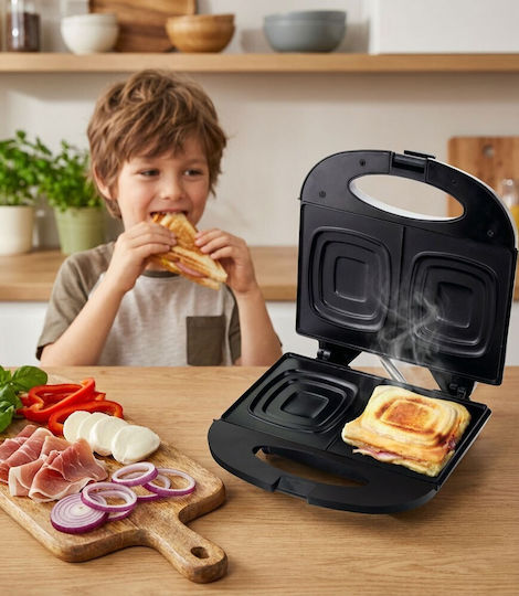 Esperanza Pizzaiola Sandwich Maker for 2 Sandwiches 700W Black