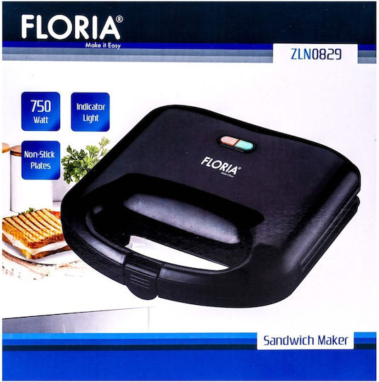 Zilan Τοστιέρα για 2 Τοστ 750W Μαύρη