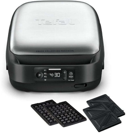 Tefal Snack Collection Tostieră cu Plăci Detașabile Antiaderente pentru 2 Sandvișuri 700W Neagră