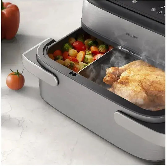 Philips Air Fryer 9.5lt Ασημί NA565/02