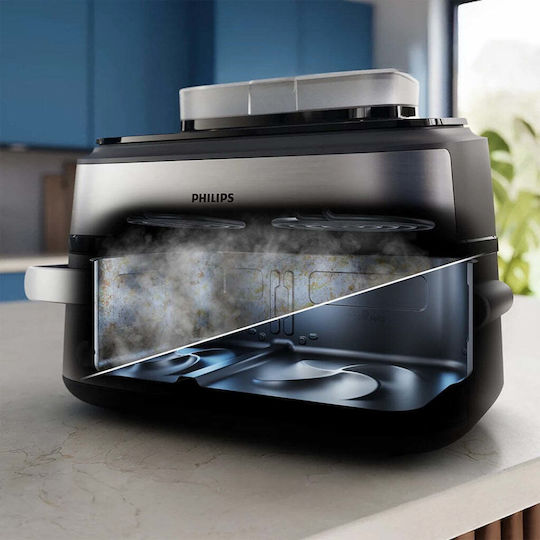 Philips Air Fryer 9.5lt Ασημί NA565/02
