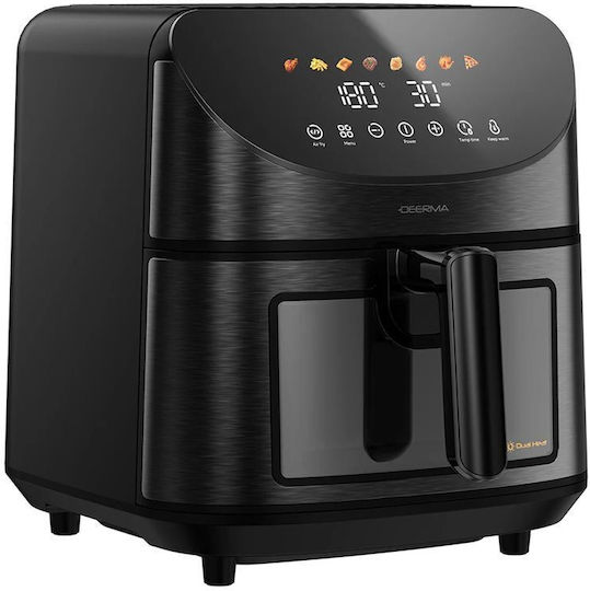 Deerma Air Fryer με Διπλό Αποσπώμενο Κάδο 8lt Μαύρο DEM-KZ150W