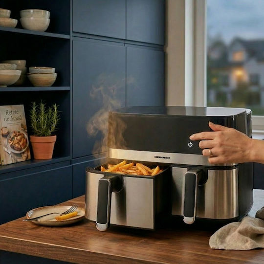Heinner Air Fryer with Double Detachable Bucket 8.6lt Black HAF-H9DB17BKS