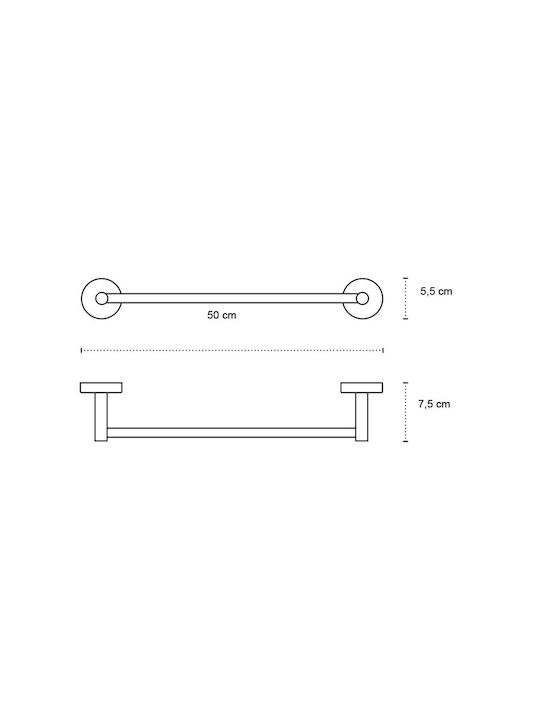 Kapitan Single Wall-Mounted Bathroom Rail ​50x50cm Inox Gray