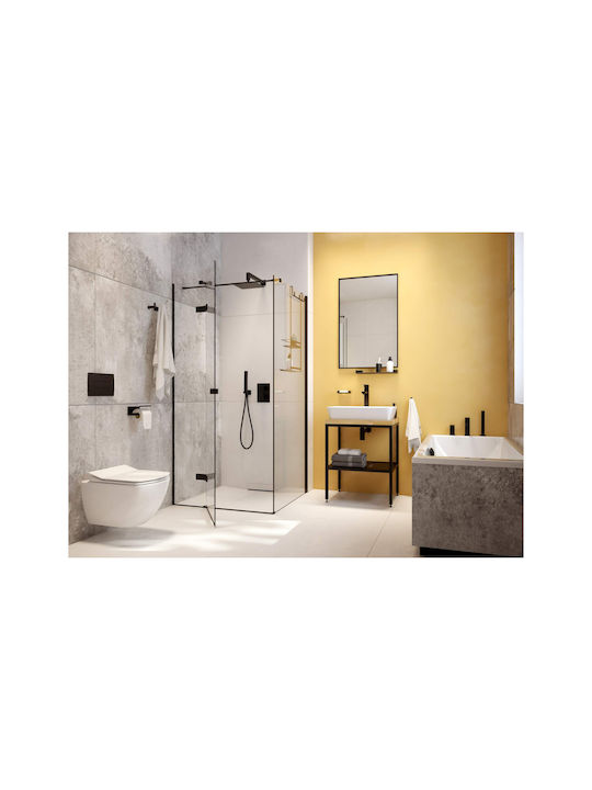 Deante Άγκιστρο Μπάνιου Μονό με Βίδες ​5.6x5.6cm Inox Μαύρο