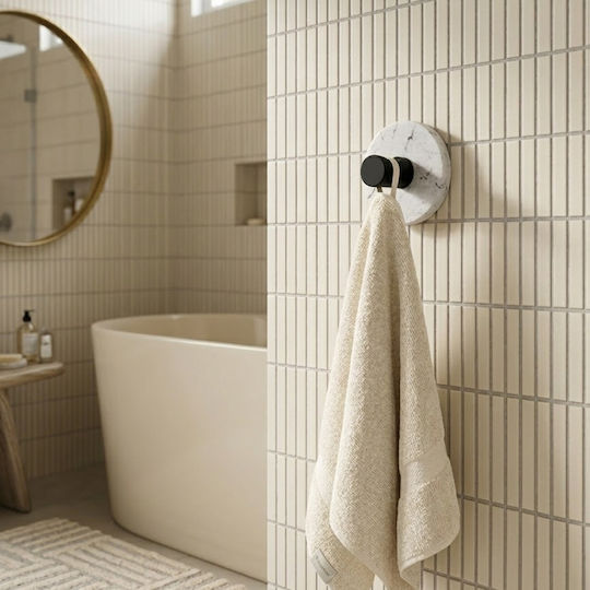 Single Wall-Mounted Bathroom Hook ​5.1x5.1cm Black